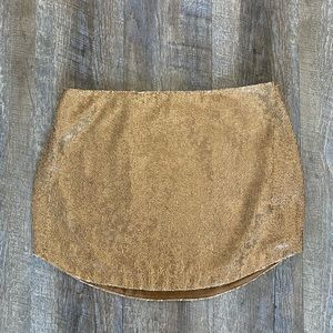 Pins and Needles Gold Sequin Mini Skirt Size 2